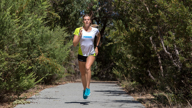 HOKA fan Lucy Campbell out running in the HOKA Fly Mach