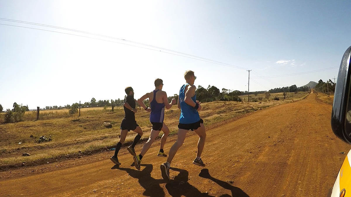 HOKA athlete Frank Schauer trains with teammates in Kenya