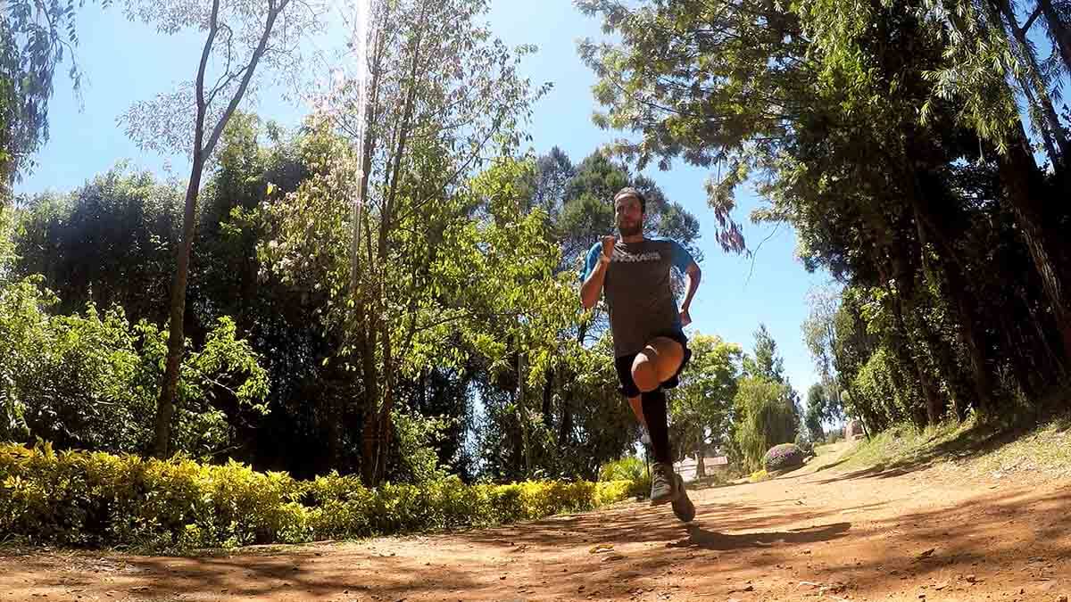 HOKA athlete Frank Schauer training on the trails in Kenya