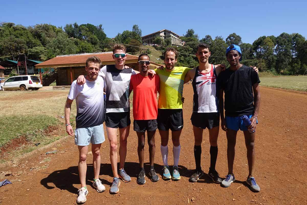 HOKA athlete Frank schauer with his training group in Kenya