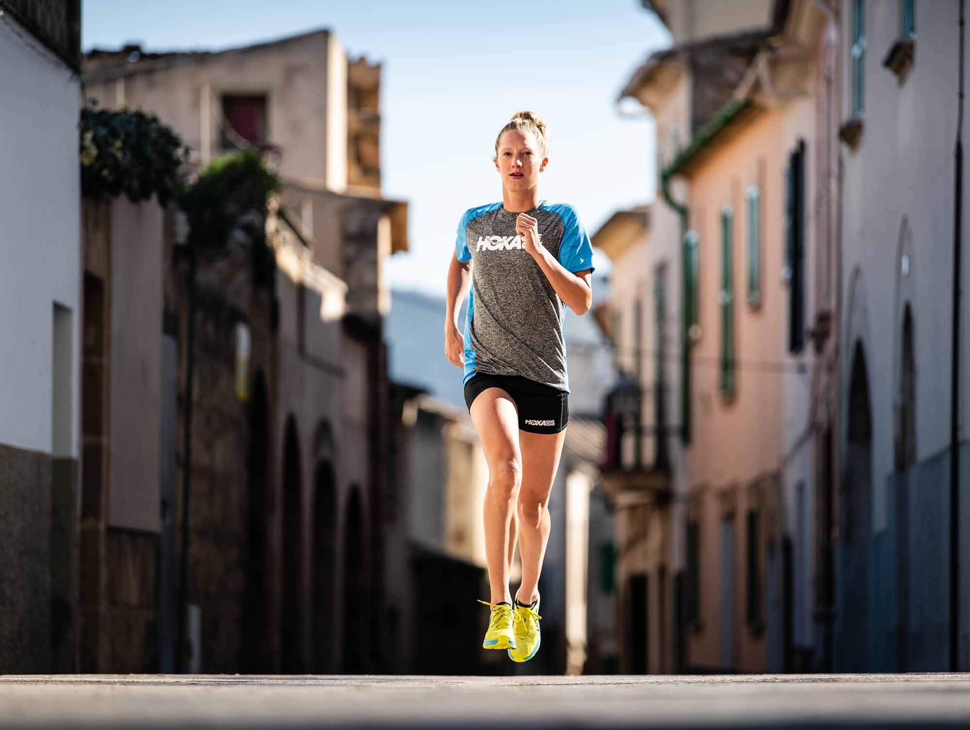 HOKA athlete Emma Pallant running in the Carbon Rocket