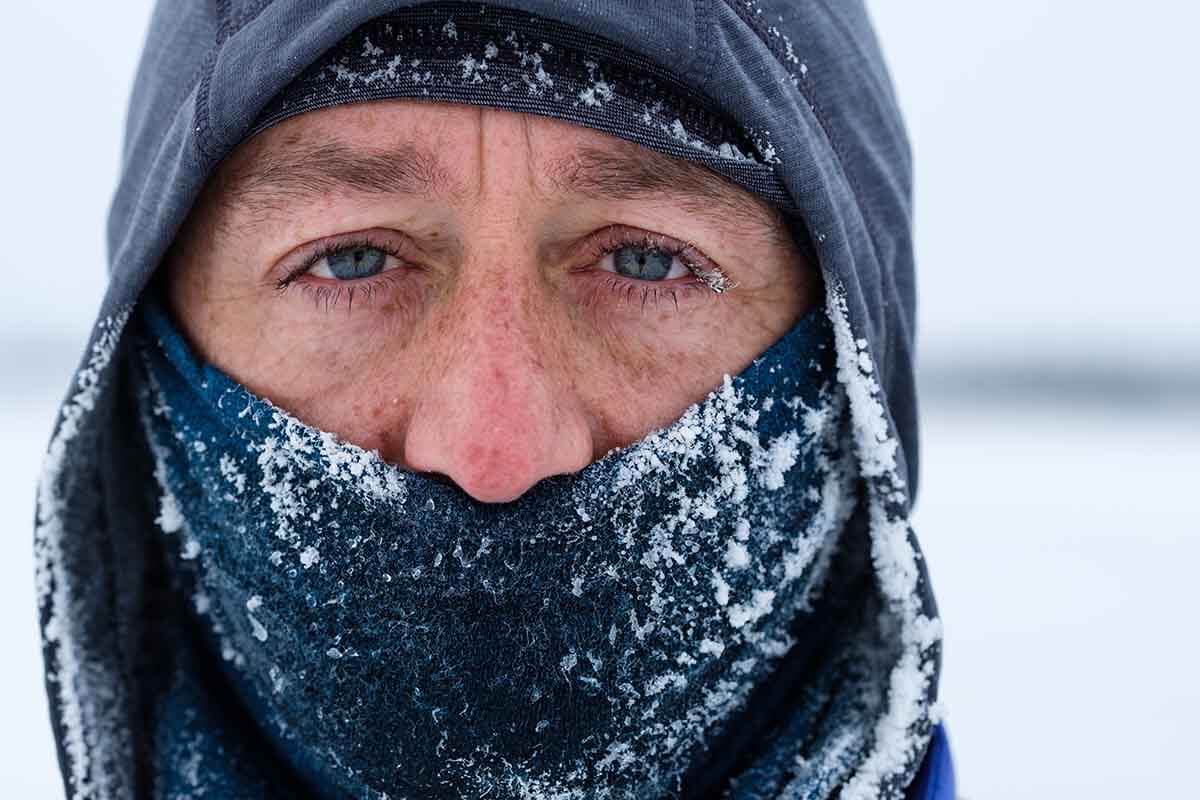 HOKA fan Mark Whittle close up in the Arctic