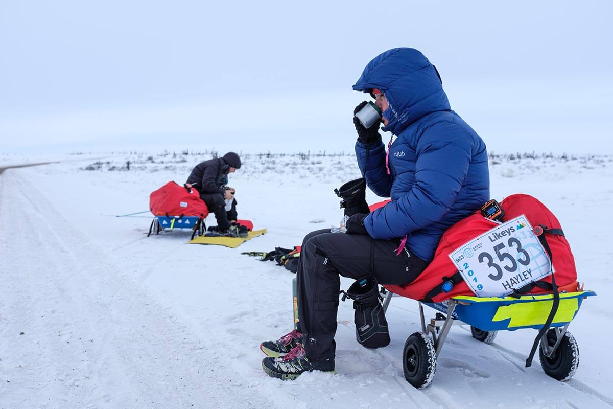 HOKA fans Mark Whittle and Hayley White take a breather