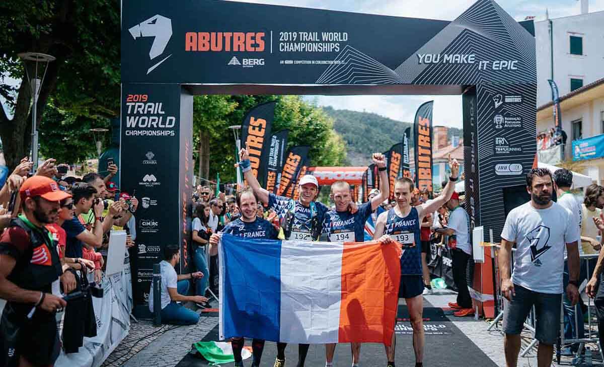 HOKA athletes fly the France flag with team gold