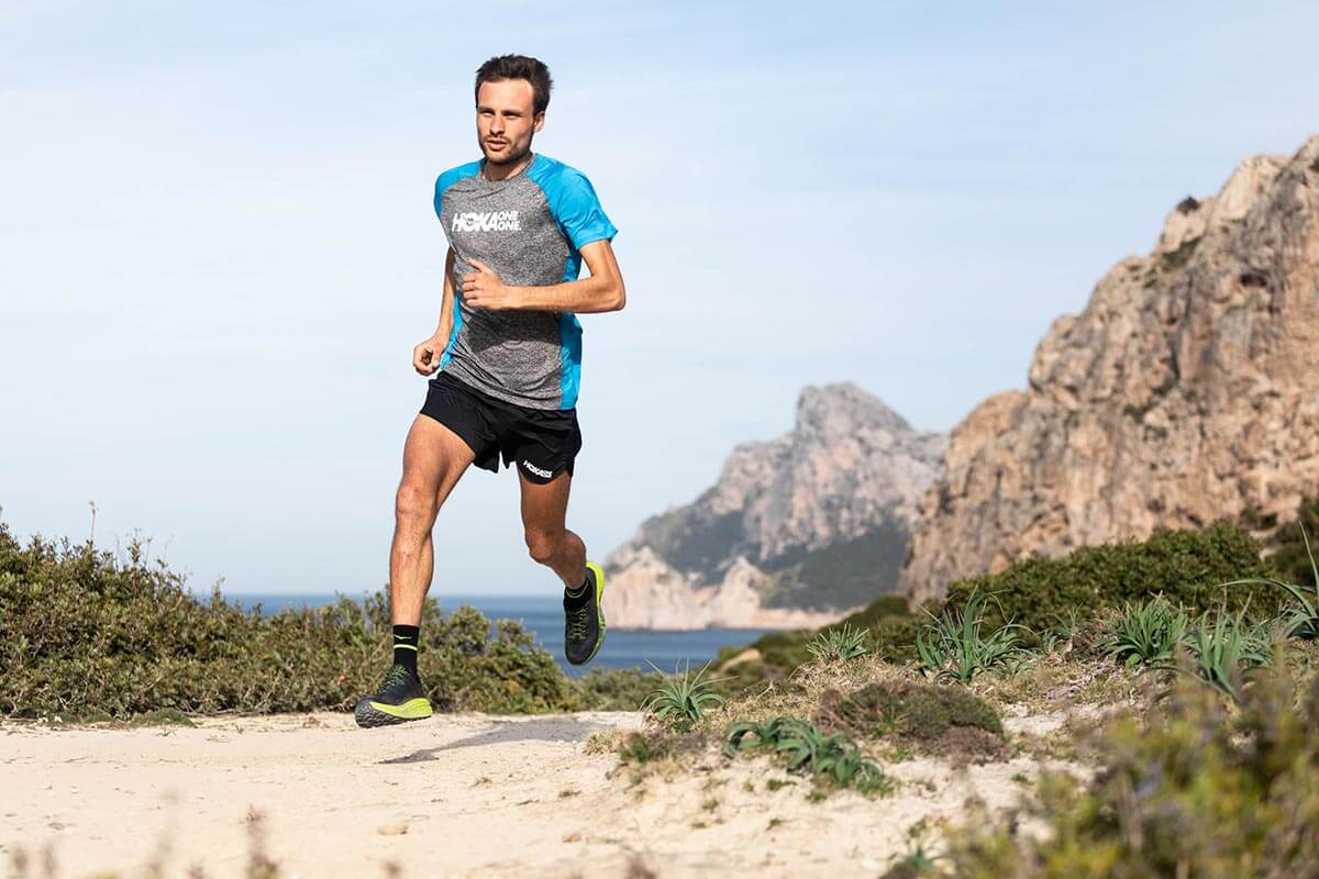 HOKA athlete Thibaut Garrivier training in the dunes in Mallorca