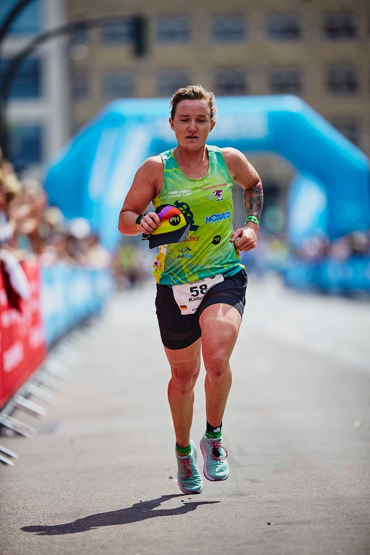 HOKA athlete Katharina Grohmann runs in Ironman Hamburg