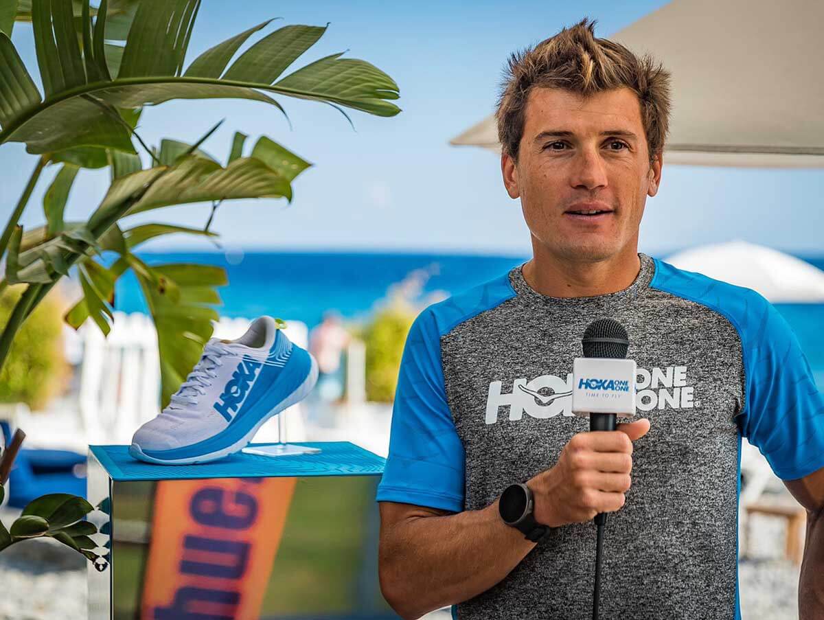 HOKA athlete Romain Guillaume behind the scenes 70.3 Seconds Series