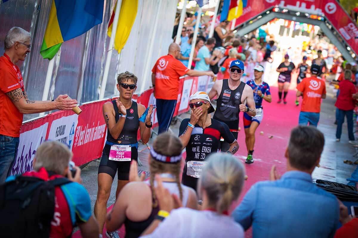 HOA athlete Yvonne van Vlerekn in tears at the end of Challenge Almere