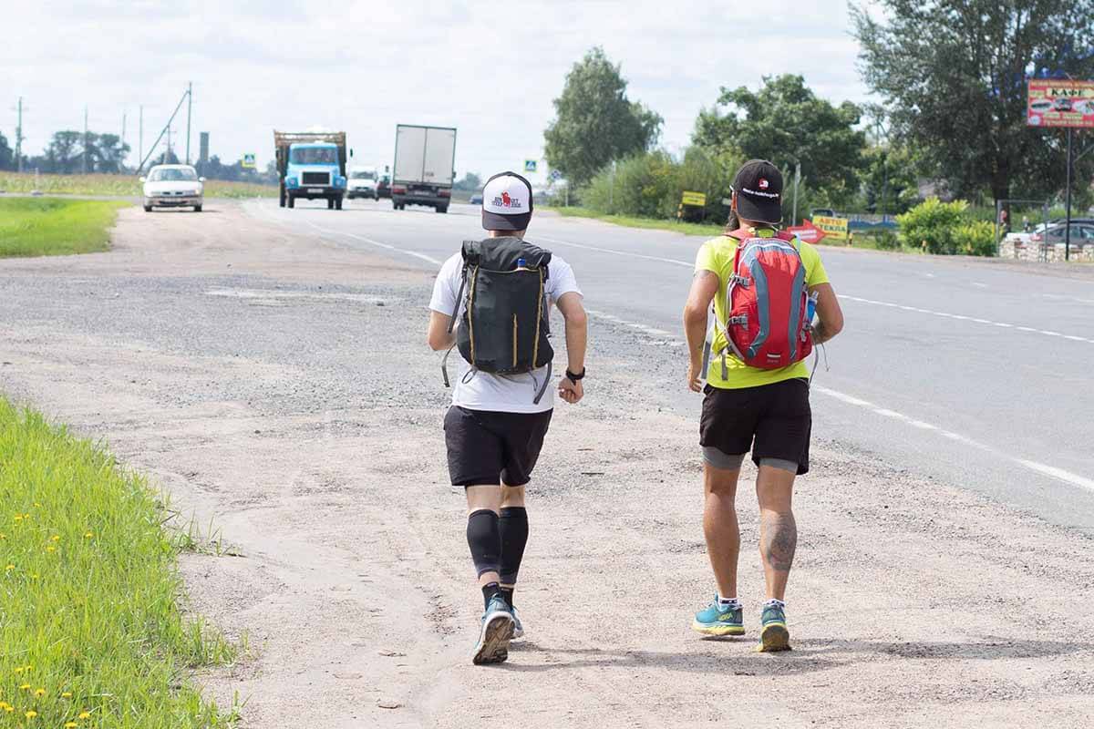 HOKA fans Jared and the Bearded Runner run into the distance